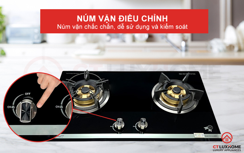 Núm vặn điều chỉnh mức độ lửa cho phù hợp