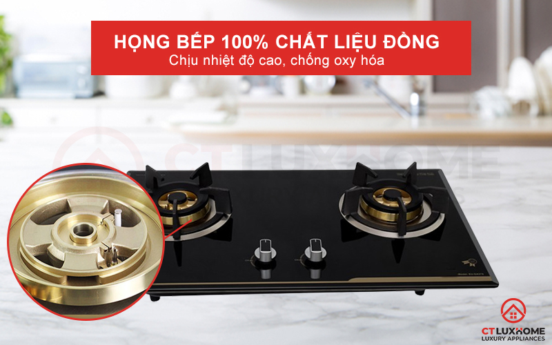 Họng bếp chất liệu đồng 100%