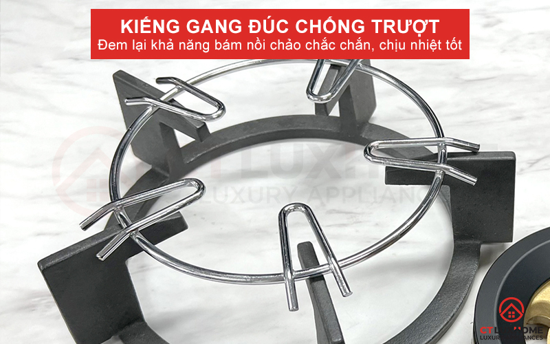 Kiềng gang đúc chống trượt, khay inox 304 chống han gỉ