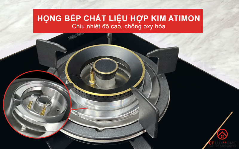 Họng bếp được làm bằng hợp kim ATIMON