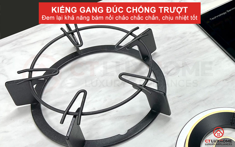 Kiềng gang đúc chống trượt, khay inox 304 chống han gỉ