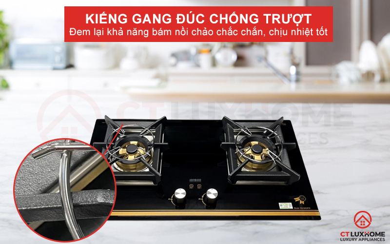 Kiềng gang đúc chống trượt, khay inox 304 chống han gỉ