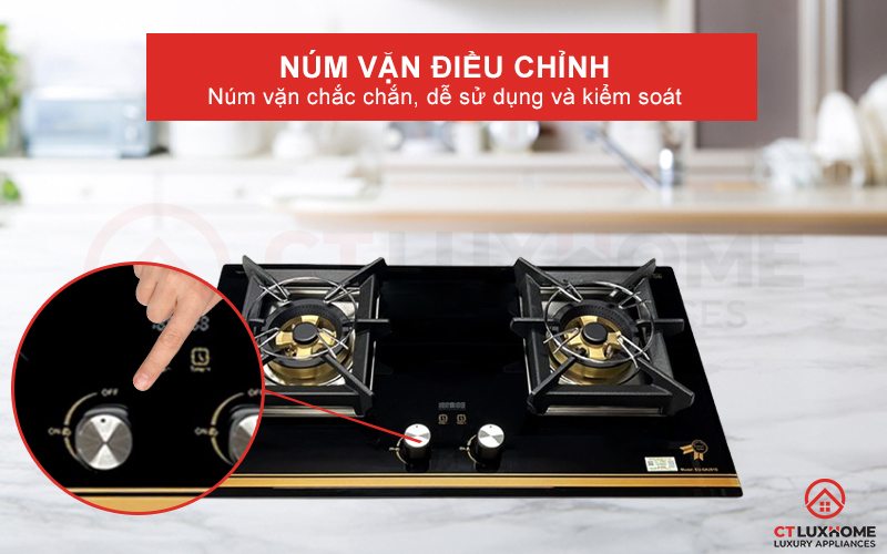 Núm vặn điều chỉnh mức độ lửa cho phù hợp