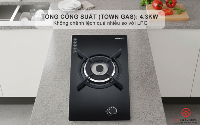 Tổng công suất (Town gas): 4.3kW
