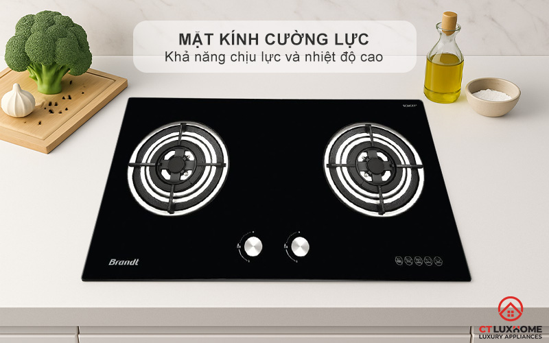 Mặt kính cường lực bền bỉ và dễ vệ sinh