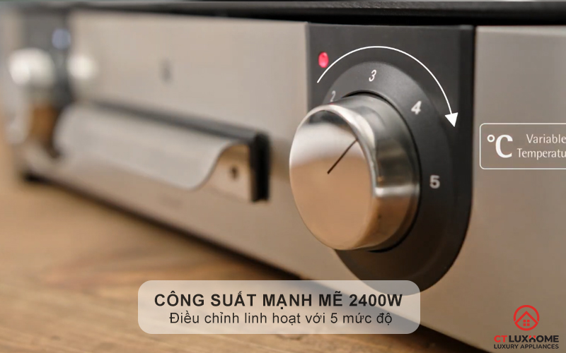 Công suất  mạnh mẽ 2400W - Điều chỉnh linh hoạt với 5 mức độ