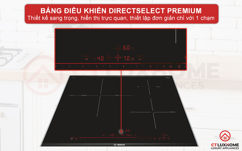 Bảng điều khiển DirectSelect ẩn sang trọng, dễ dàng chọn công suất một chạm.