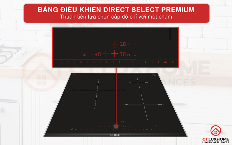 Bảng điều khiển DirectSelect Premium sang trọng, dễ dàng lựa chọn công suất 1 chạm.