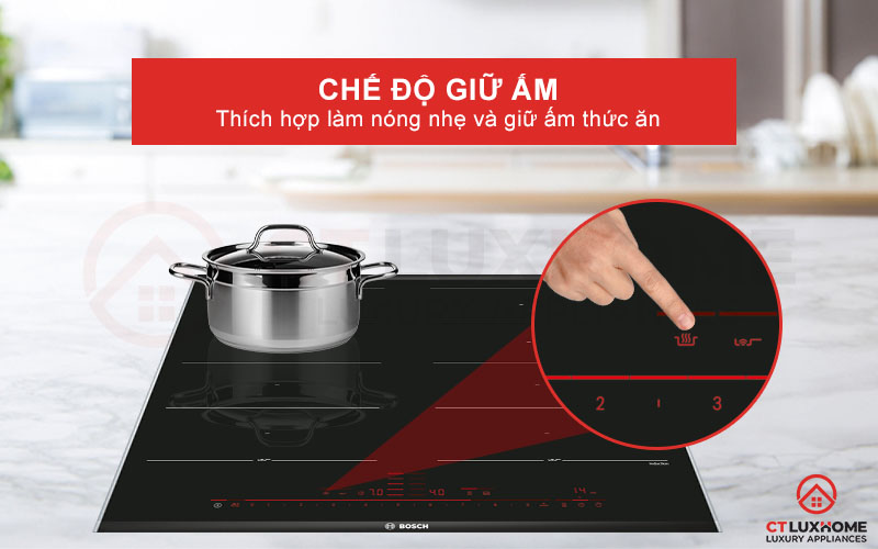 Bếp được trang bị chế độ giữ ấm tiện lợi cho bạn hâm nóng đồ ăn.