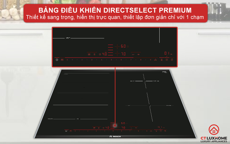 Bảng điều khiển DirectSelect Premium thiết kế sang trọng, dễ dàng chọn cấp độ chỉ với một lần chạm.
