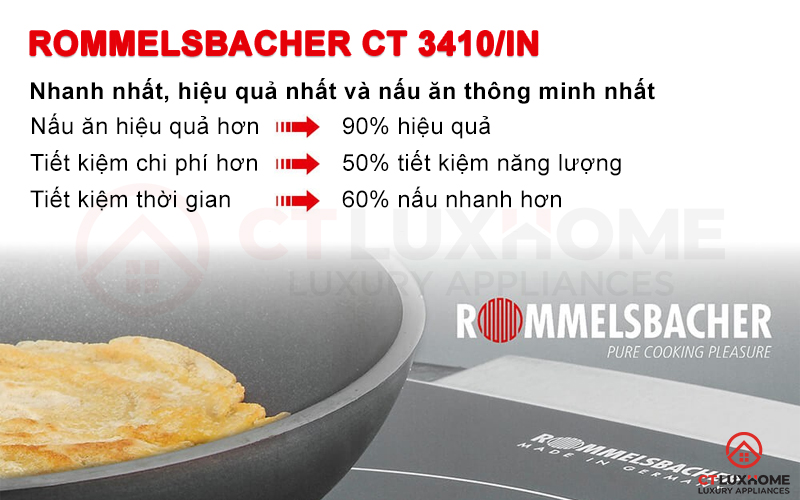 Sử dụng bếp từ Rommelsbacher CT 3410/IN giúp nấu ăn hiệu quả hơn, tiết kiệm năng lượng và thời gian hơn.