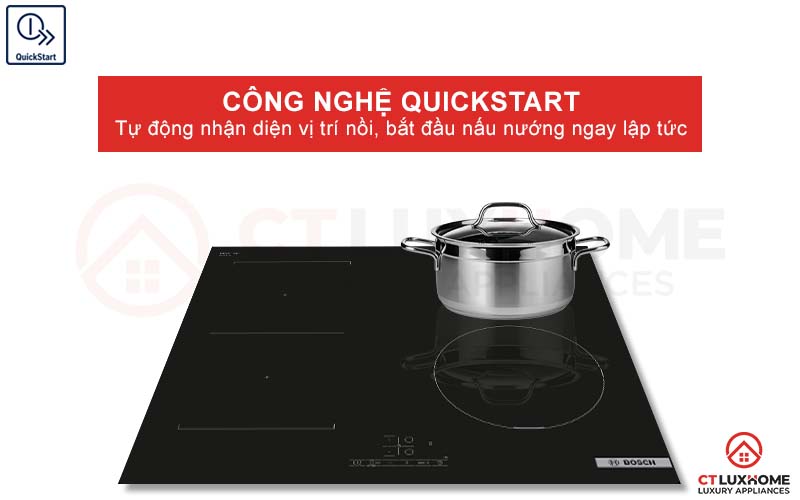Công nghệ QuickStart nhận diện vị trí nồi nhanh chóng để bắt đầu nấu nướng ngay lập tức