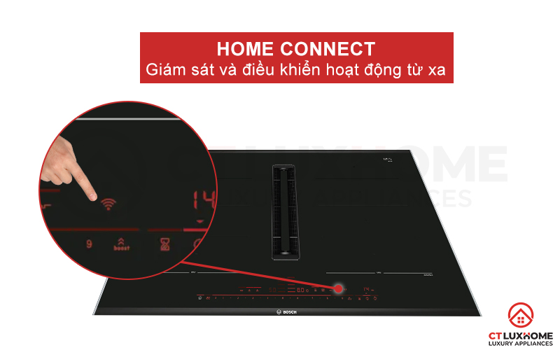 Bếp từ PXX875D67E được tích hợp thêm công nghệ Home Connect