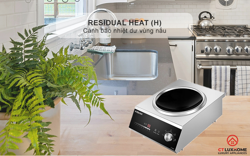 Cảnh báo nhiệt dư vùng nấu Residual heat (H)