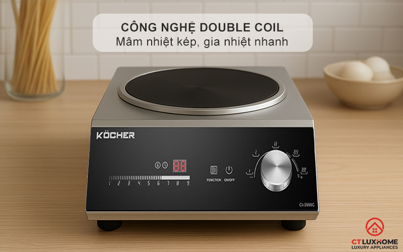 Công nghệ Double Coil - Mâm nhiệt kép, gia nhiệt nhanh và tối ưu thời gian nấu nướng