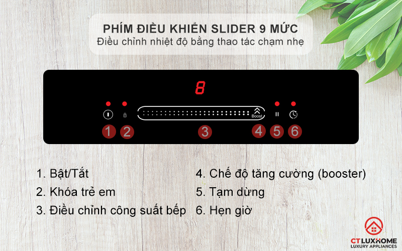 Phím điều khiển Slider 9 mức công suất