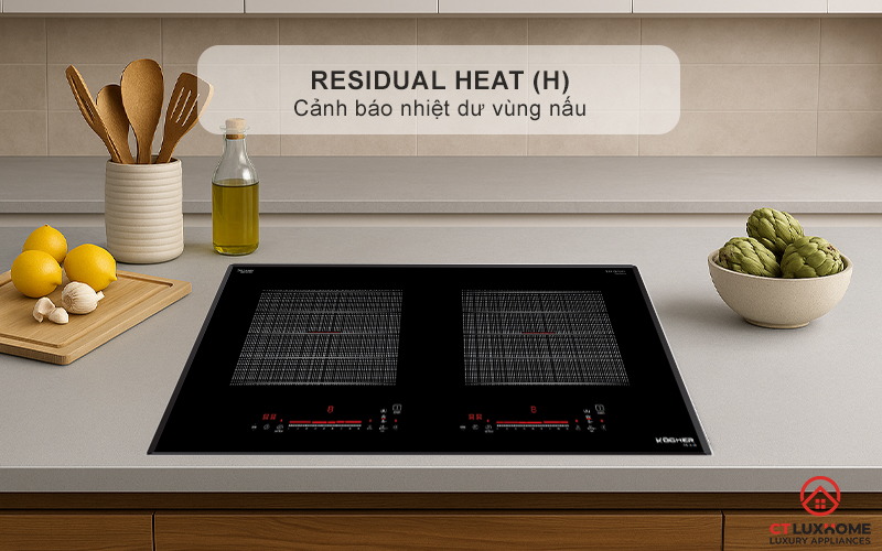 Cảnh báo nhiệt dư vùng nấu Residual heat (H)