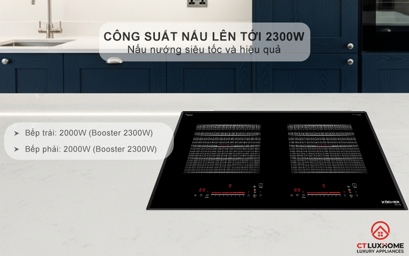 Công suất nấu lên tới 2300W