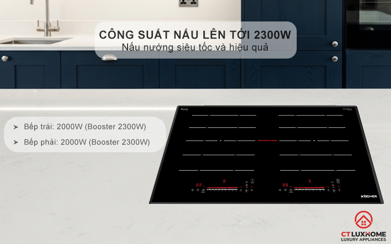 Công suất nấu lên tới 2300W