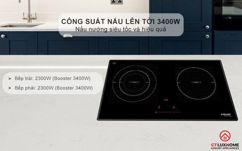 Công suất nấu lên tới 3400W