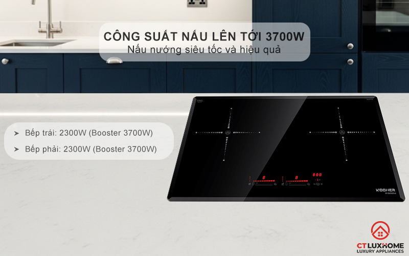 Công suất nấu tối đa lên tới 3700W
