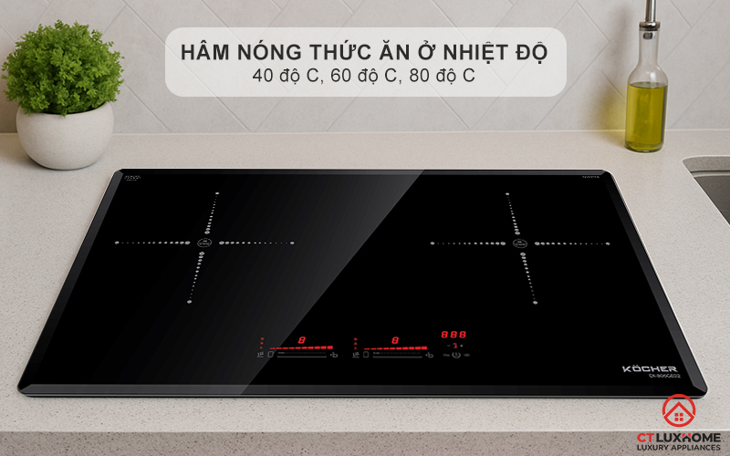 Hâm nóng thức ăn ở nhiệt độ: 40 độ C, 60 độ C, 80 độ C