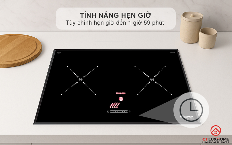 Tính năng hẹn giờ tiện lợi tùy chỉnh đến 1 giờ 59 phút