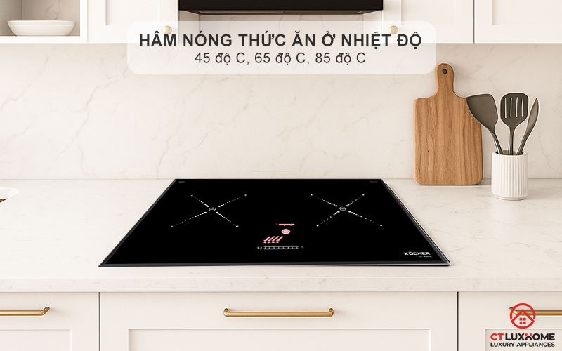 Hâm nóng thức ăn ở nhiệt độ: 45 độ C, 65 độ C, 85 độ C