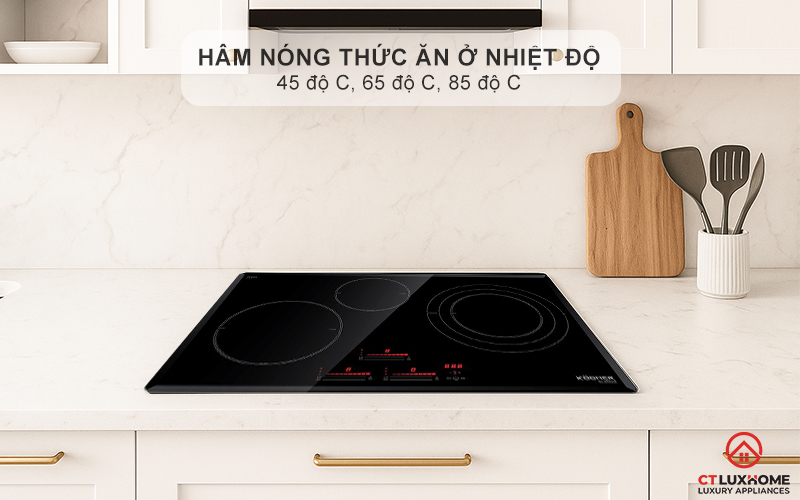 Hâm nóng thức ăn ở nhiệt độ: 45 độ C, 65 độ C, 85 độ C