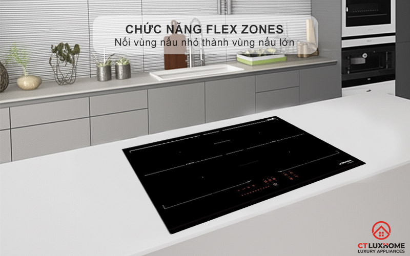 Chức năng Flex zones nối vùng nấu nhỏ thành vùng nấu lớn