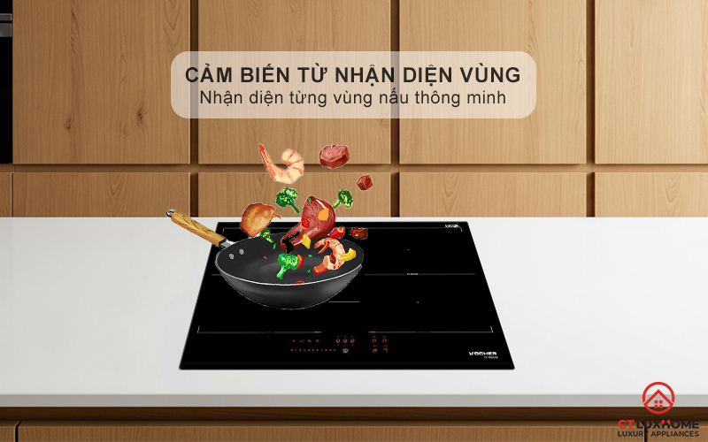 Cảm biến từ nhận diện từng vùng nấu thông minh