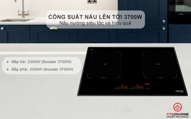 Công suất nấu lên tới 3700W