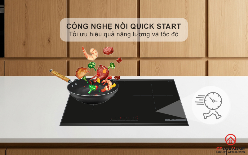 Công nghệ QuickStart tự động nhận nồi, bắt đầu nấu nướng nhanh chóng