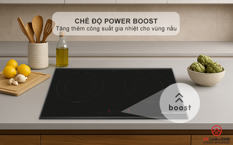Nấu nướng nhanh chóng với chức năng gia nhiệt nhanh Power Boost