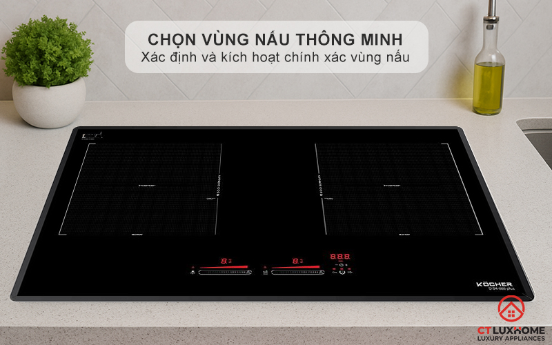 Chức năng chọn vùng nấu thông minh vượt trội