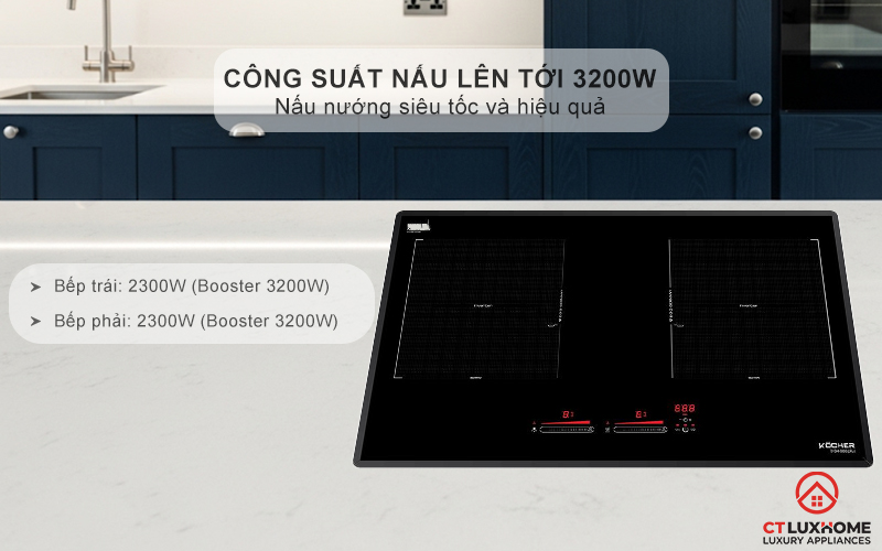 Công suất nấu lên tới 3200W