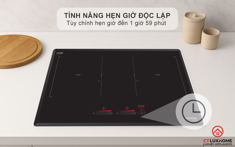 Tính năng hẹn giờ độc lập cho từng vùng nấu