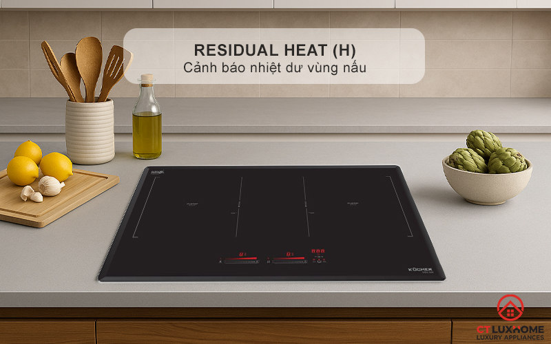 Cảnh báo nhiệt dư vùng nấu Residual heat (H)