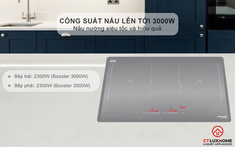 Công suất nấu tối đa lên tới 3000W