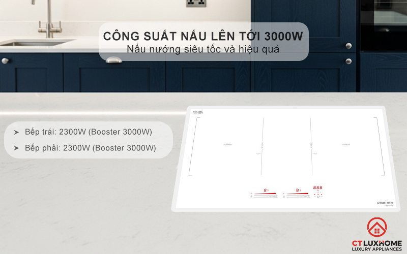 Công suất nấu lên tới 3000W