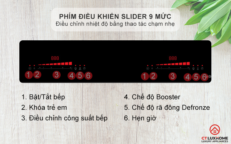 Tính năng hẹn giờ độc lập cho từng vùng nấu
