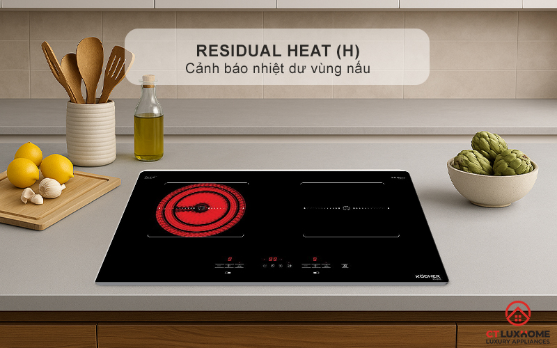 Cảnh báo nhiệt dư vùng nấu Residual heat (H)