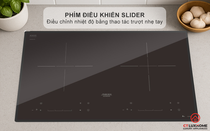 Điều khiển cảm ứng trượt bàn phím Slider độc lập cho từng vùng nấu