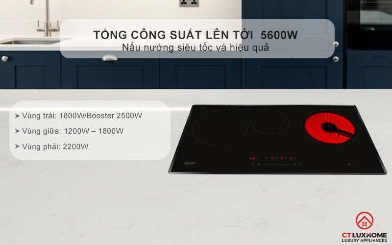 Công suất mạnh mẽ – Nấu nhanh, tiết kiệm thời gian