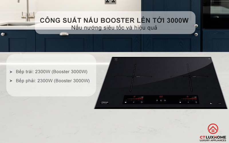 Tổng công suất lên tới 3700W giúp nấu nướng nhanh chóng