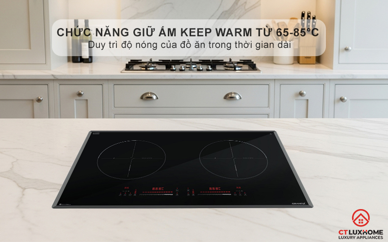 Chức năng hâm nóng (Keep Warm) với 3 mức nhiệt độ: 65°C, 75°C, 85°C