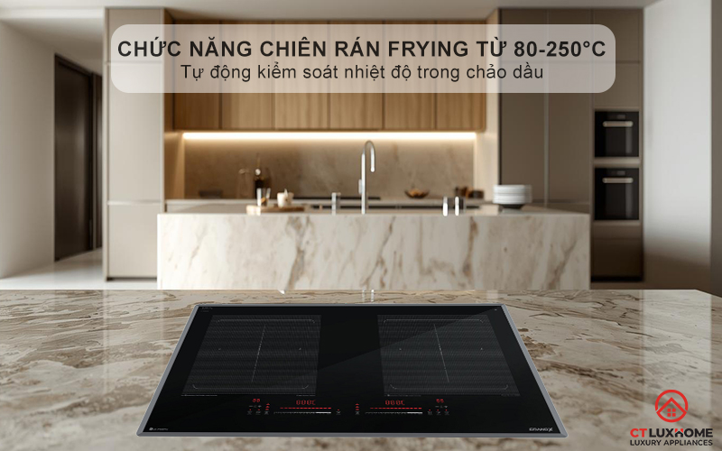 Chức năng chiên rán (Frying) kiểm soát nhiệt độ chính xác từ 80°C đến 250°C