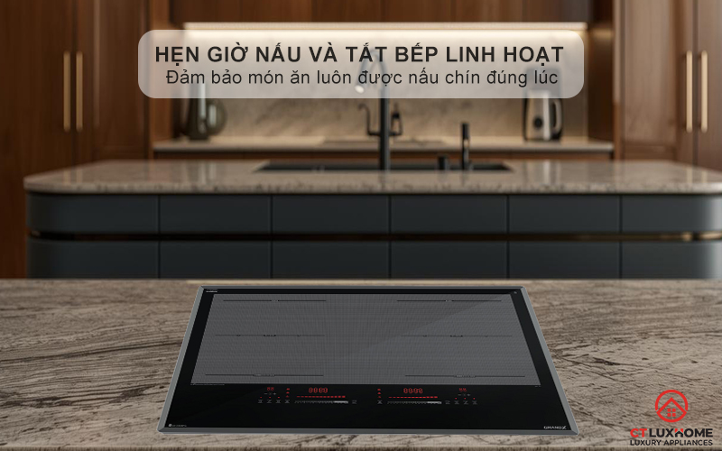 Hẹn giờ tối đa 99 phút cho từng vùng nấu, giúp người dùng chủ động hơn trong việc nấu ăn