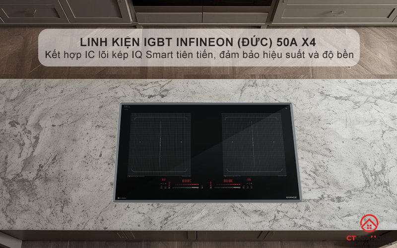 IGBT Infineon Germany 50A X4 và IC Dual lõi kép IQ smart giúp bếp hoạt động ổn định, bền bỉ