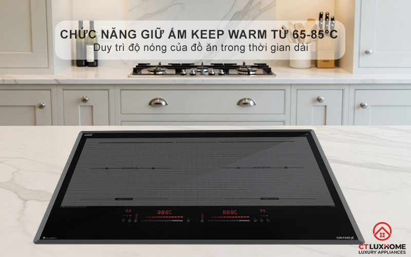 Chức năng hâm nóng (Keep Warm) với 3 mức nhiệt độ: 65°C, 75°C, 85°C